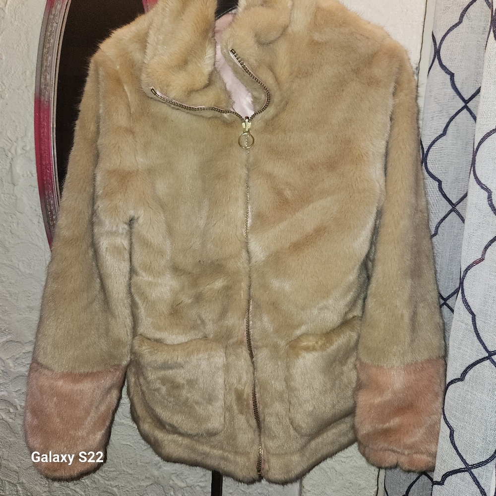 Children's faux fur coat size 14